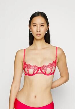 Bluebella Women's 30DD/E Red Sapphira Embroidered Underwire Balconette Bra U3-18